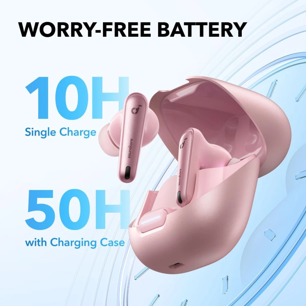 Anker Soundcore Liberty 4 NC 98.5% Noise Reduction True Wireless Earbuds – Pastel Pink