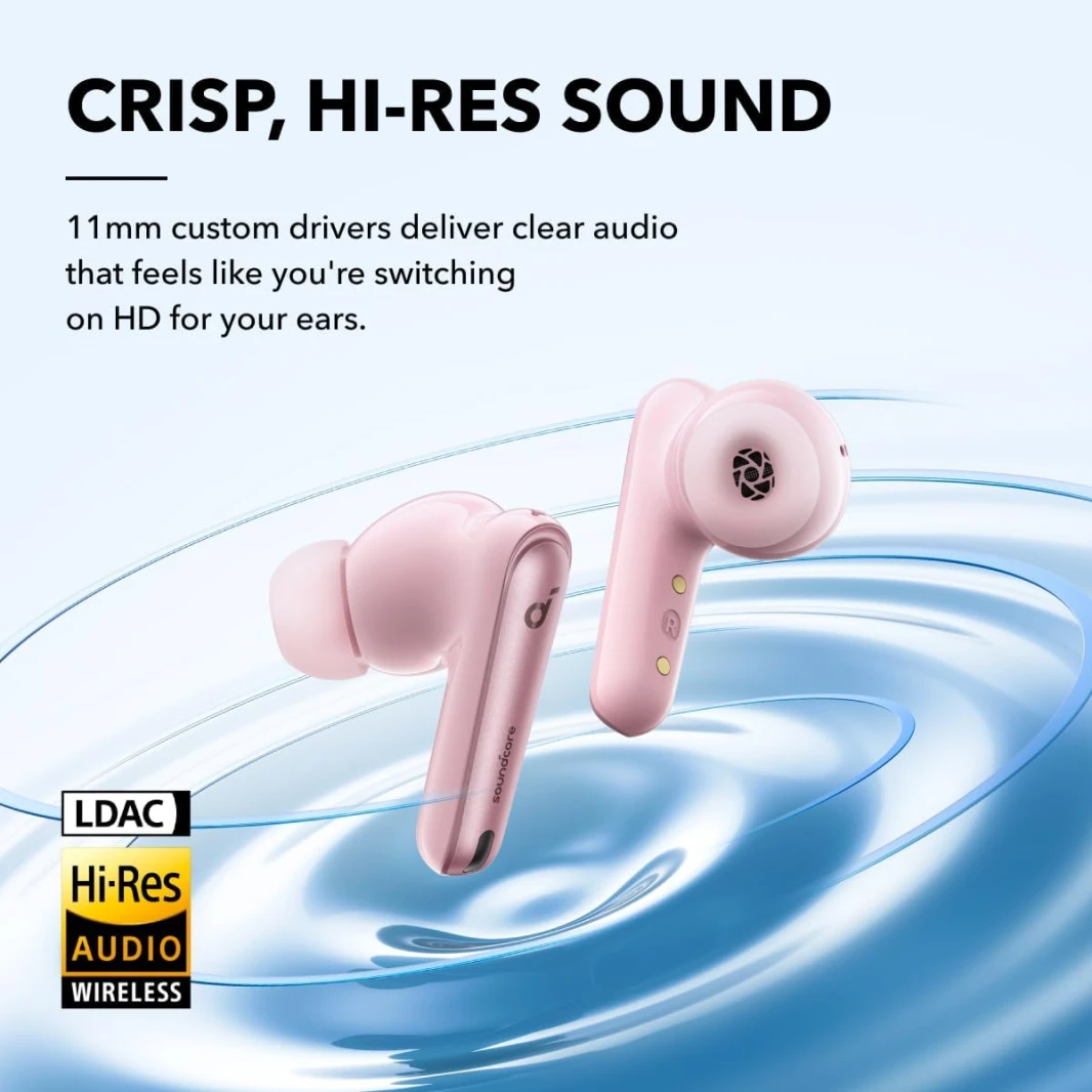 Anker Soundcore Liberty 4 NC 98.5% Noise Reduction True Wireless Earbuds – Pastel Pink