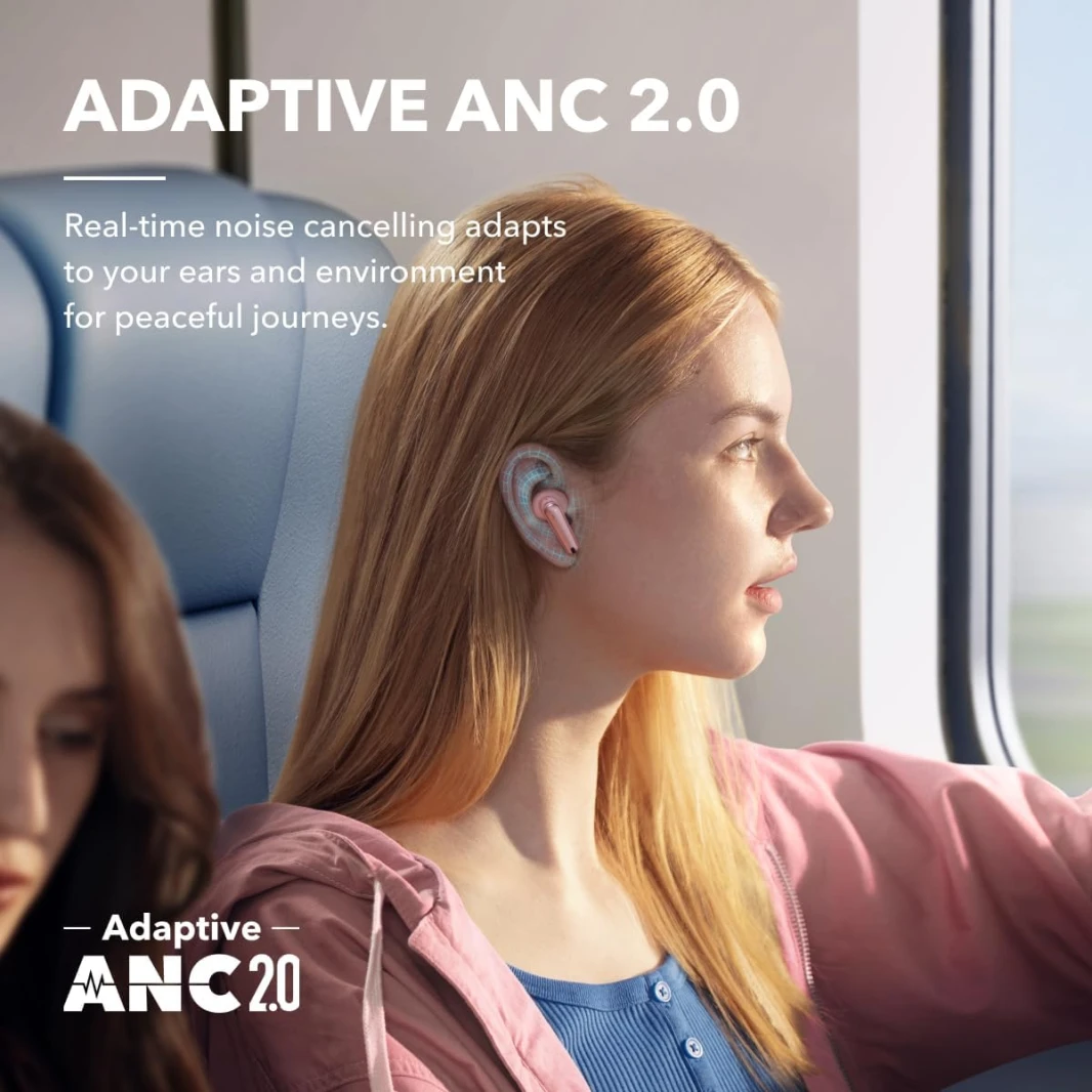 Anker Soundcore Liberty 4 NC 98.5% Noise Reduction True Wireless Earbuds – Pastel Pink