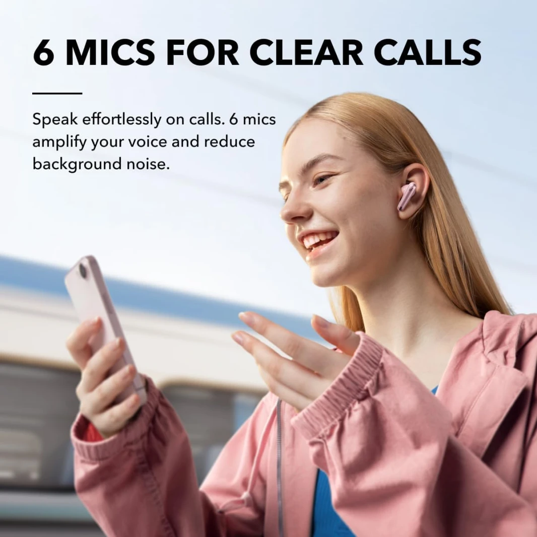 Anker Soundcore Liberty 4 NC 98.5% Noise Reduction True Wireless Earbuds – Pastel Pink