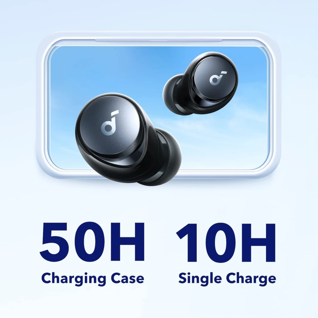 سماعات أذن Anker Soundcore Space A40 اللاسلكية القابلة للتعديل تلقائيًا مع خاصية إلغاء الضوضاء النشطة - أسود