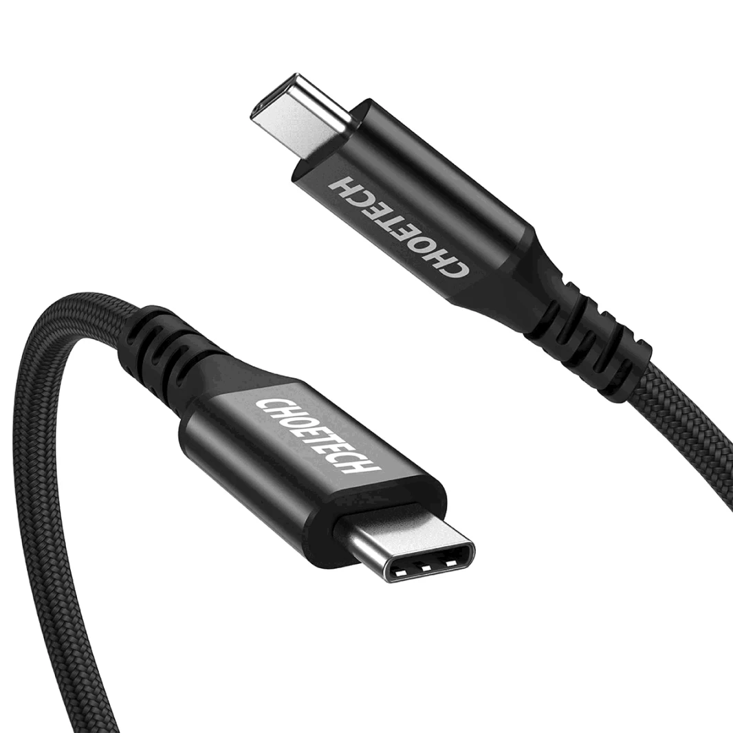 كابل شحن سريع مضفر USB Type C بقوة 100 وات من CHOETECH XCC-1007 (20 فولت 5 أمبير 6 أقدام)