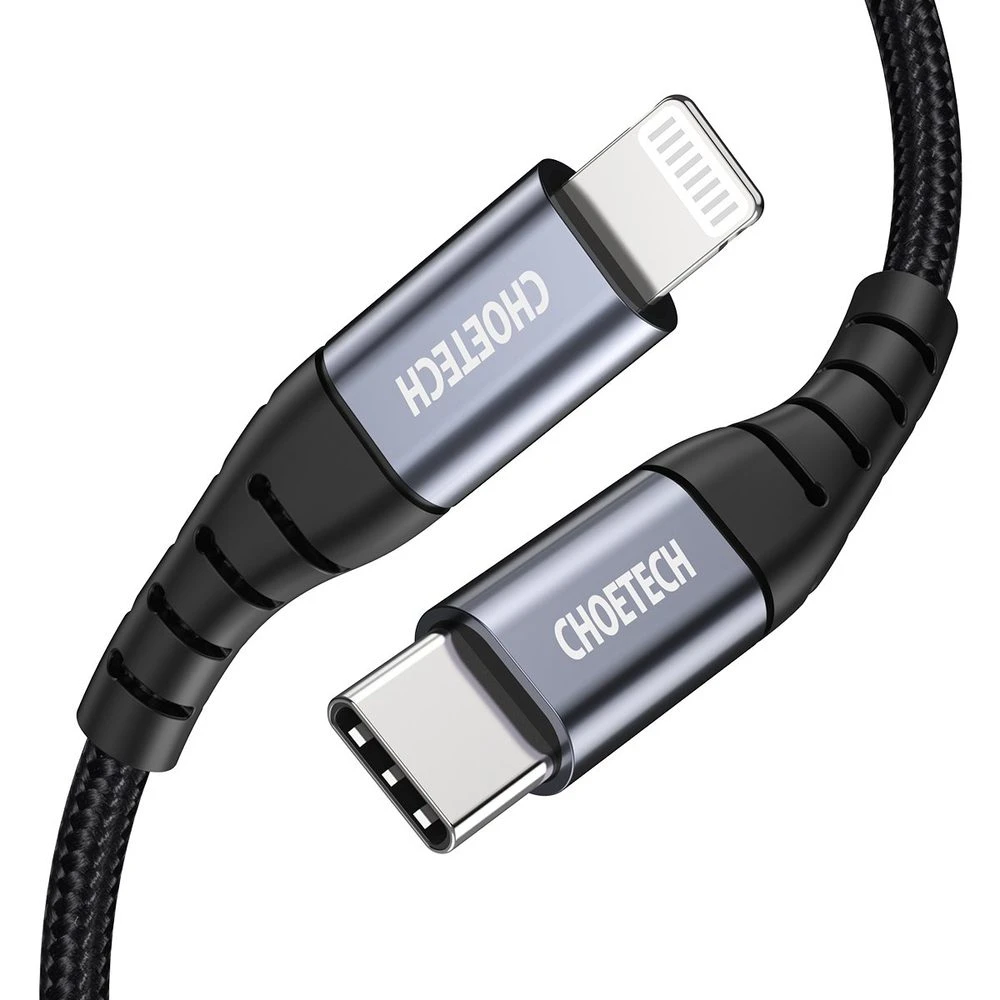 Choetech 1.2m type-c to lightening MFI nylon braid cable