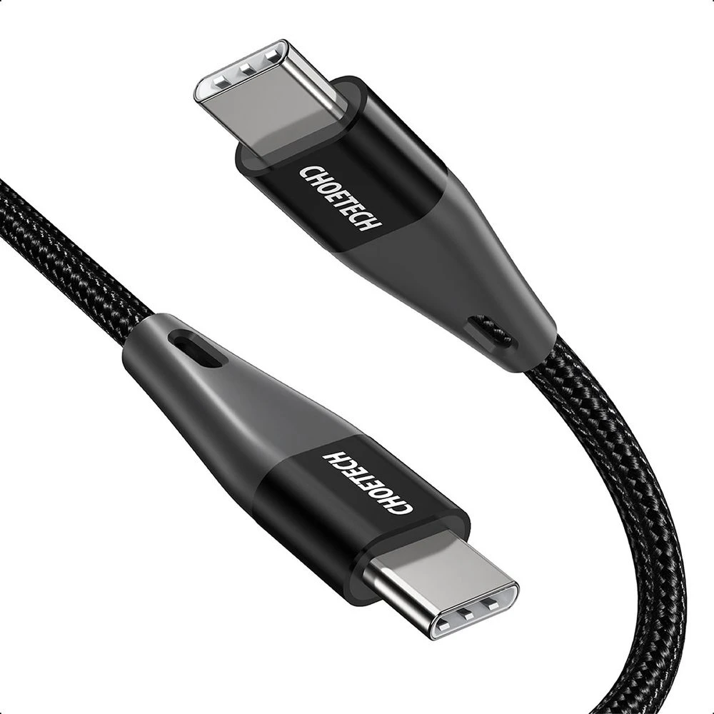 كابل XCC-1003 USB-C إلى USB-C بقوة 60 واط، كابل CHOETECH USB Type C مضفر للشحن السريع بقوة 60 واط