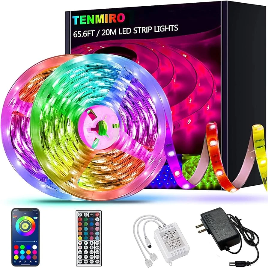 شريط إضاءة LED 5050 RGB LED (10M) شريط مرن من الصمام الثنائي مع التحكم عبر التطبيق