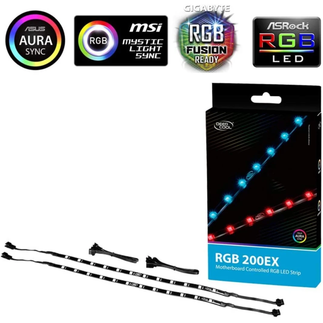 مجموعة إضاءة LED مغناطيسية بألوان RGB 200 EX من Deepcool (rgb)