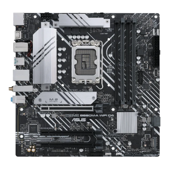 اللوحة الأم ASUS PRIME B660M-K D4 Intel من الجيل الثاني عشر، وفتحات PCIe 4.0 DDR4 2xM.2، ومنفذ USB 3.2 من الجيل الأول