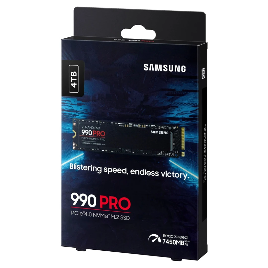محرك أقراص الحالة الصلبة الداخلي Samsung 990 PRO 4TB PCIe 4.0 NVMe M.2 (2280) - أطلق العنان لسرعات تصل إلى 7450 ميجابايت/ثانية