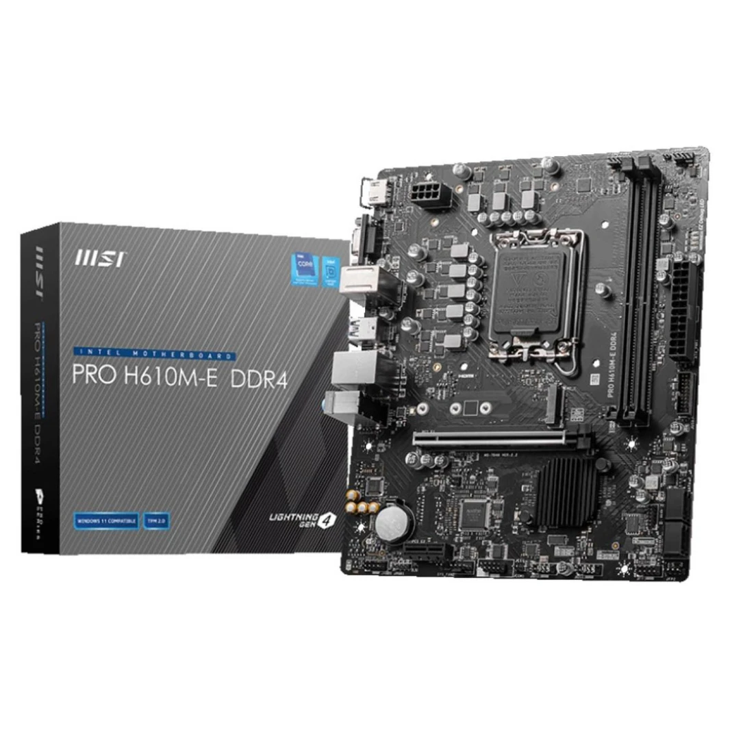 لوحة أم MSI PRO H610M-E DDR4: LGA 1700 Intel 12th PCIe 4.0 USB 3.2 Gen1 M.2 mATX