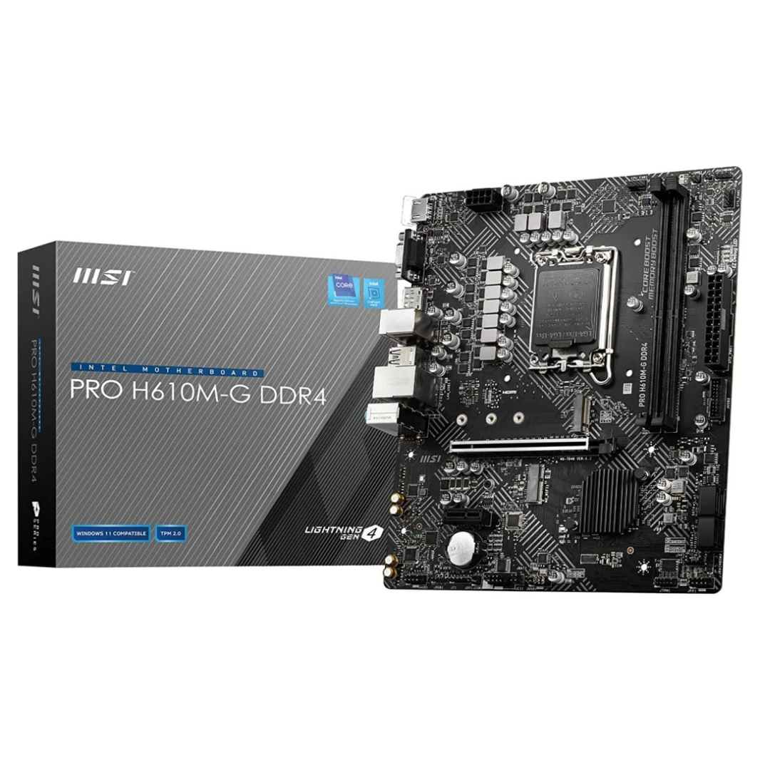 لوحة أم MSI PRO H610M-G DDR5: LGA 1700 Intel 12th PCIe 4.0 USB 3.2 Gen1 M.2 mATX