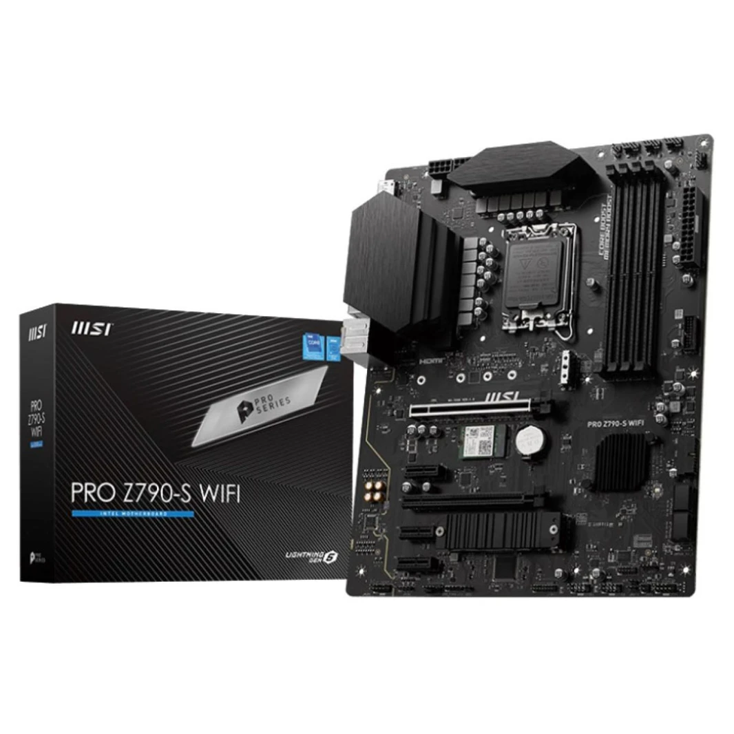 MSI PRO Z790-S WIFI: لوحة أم للألعاب ATX، WiFi 6E، سلسلة Intel 14th 13th 12th، LGA 1700/DDR5/PCIe 5.0/2xM.2