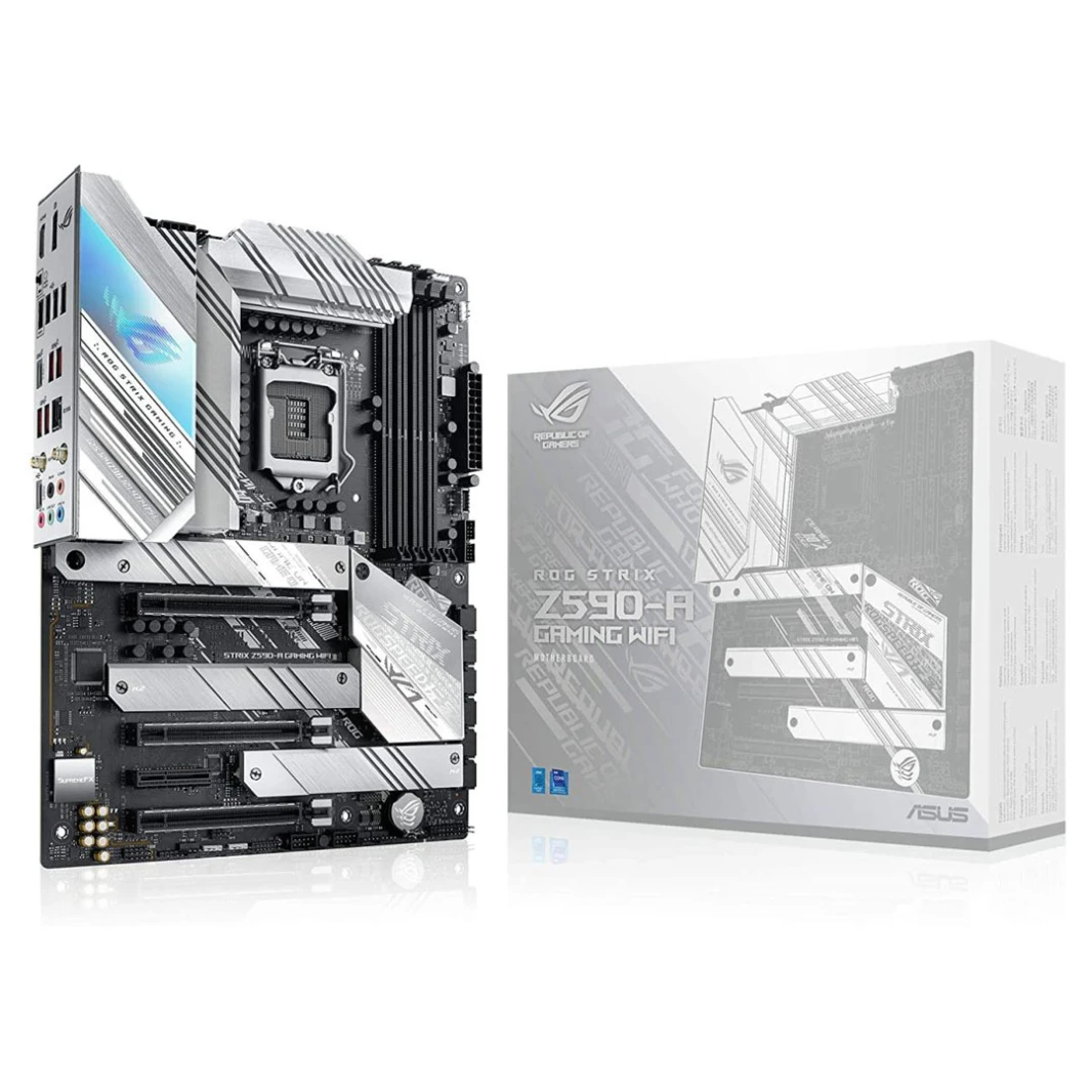 ASUS ROG STRIX Z590-A Gaming WiFi 6: لوحة أم ATX للألعاب، LGA1200 (Intel 11th/10thGen) PCIe 4.0، 2.5Gb LAN
