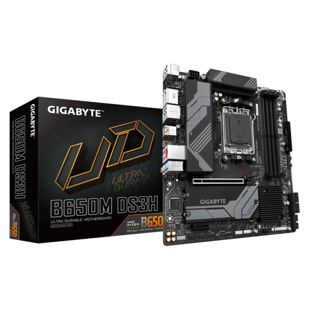 GIGABYTE B650M DS3H: لوحة أم للألعاب بحجم mATX، سلسلة AMD RYZEN 7000 AM5/DDR5/PCIe 4.0/2xM.2