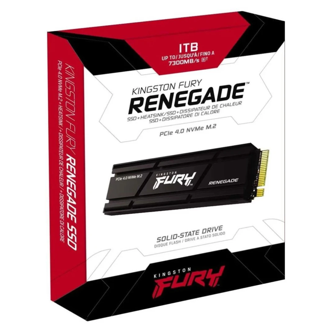 Kingston FURY Renegade 1TB: PCIe 4.0 NVMe M.2 SSD | حتى 7,300 ميجابايت/ثانية | جاهز لـ PS5