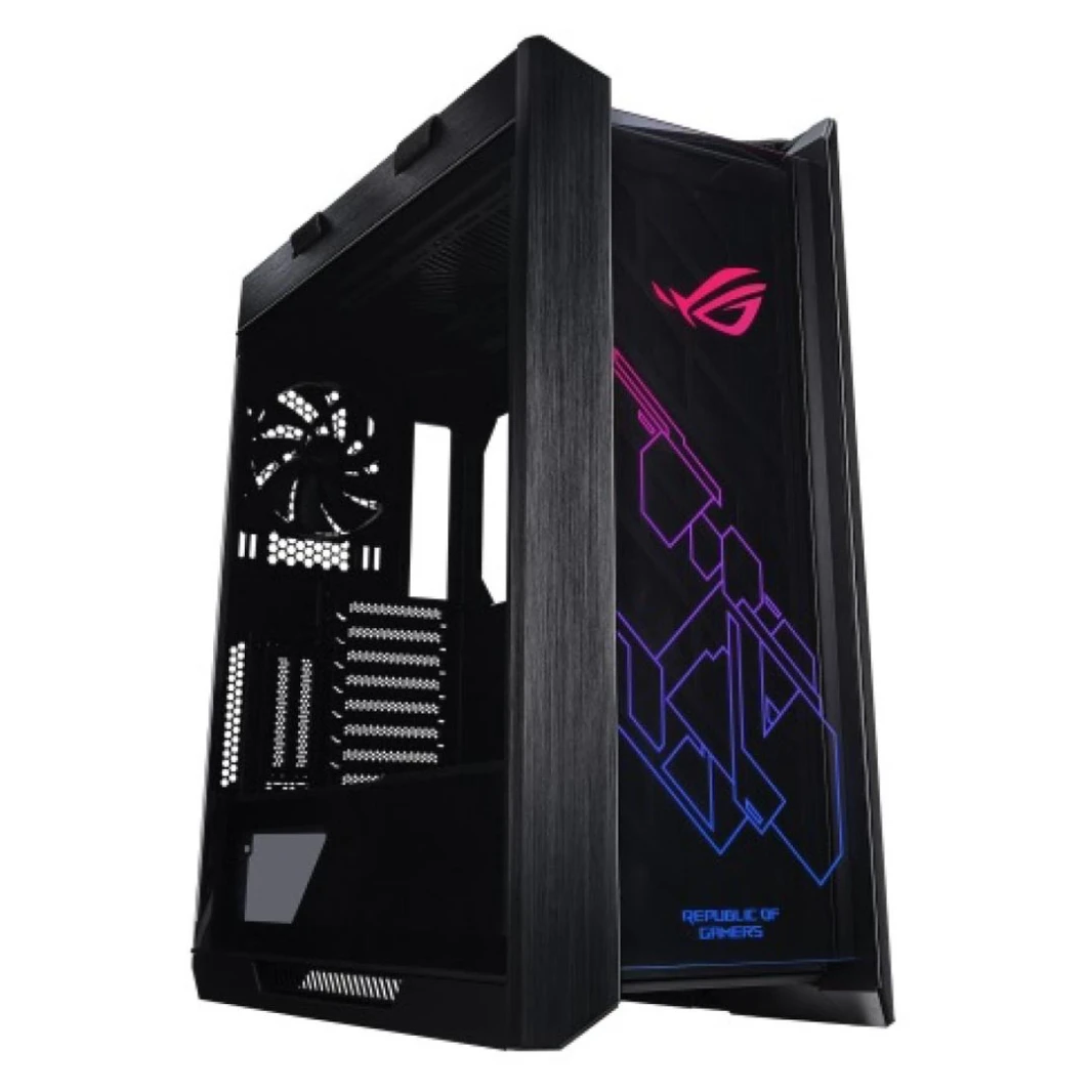 أسوس ROG Strix Helios GX601، هيكل ألعاب أسود مع زجاج مقسّى وإطار من الألومنيوم