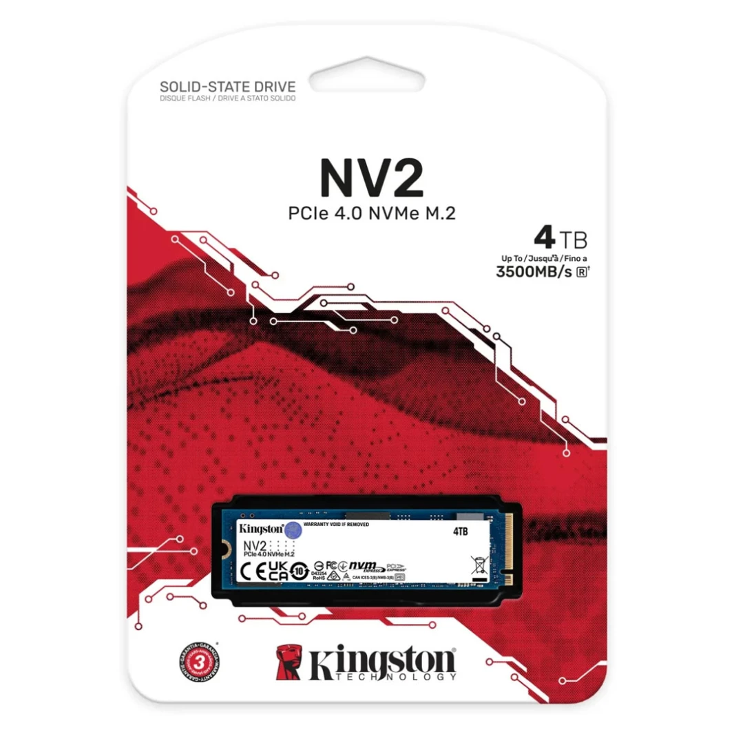 Kingston NV2 4TB: SSD فائق السرعة M.2 NVMe PCIe 4.0 | حتى 3500 ميجابايت/ثانية