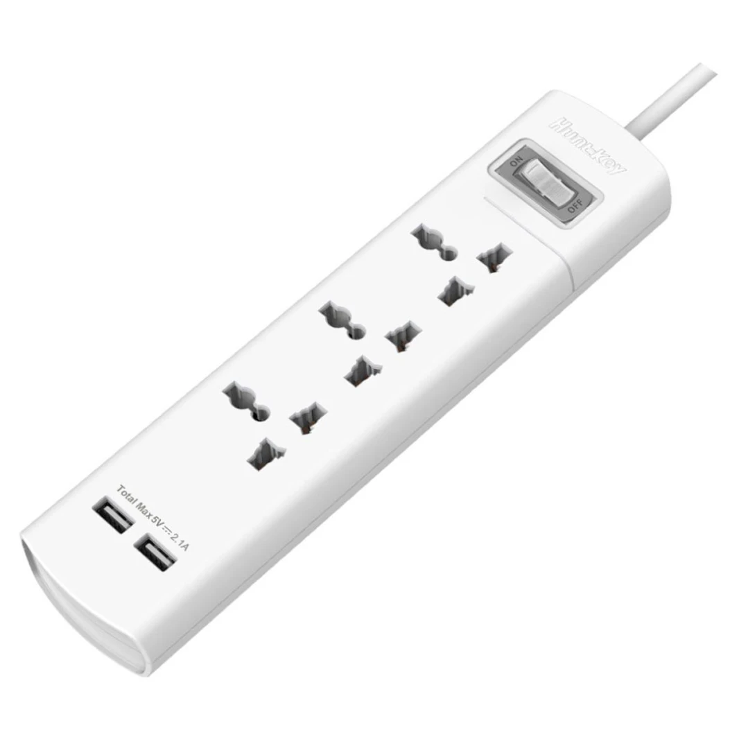 HuntKey Power Strip 3 Sokets & Two Powered USB Ports1.5 Meter (SZM307)
