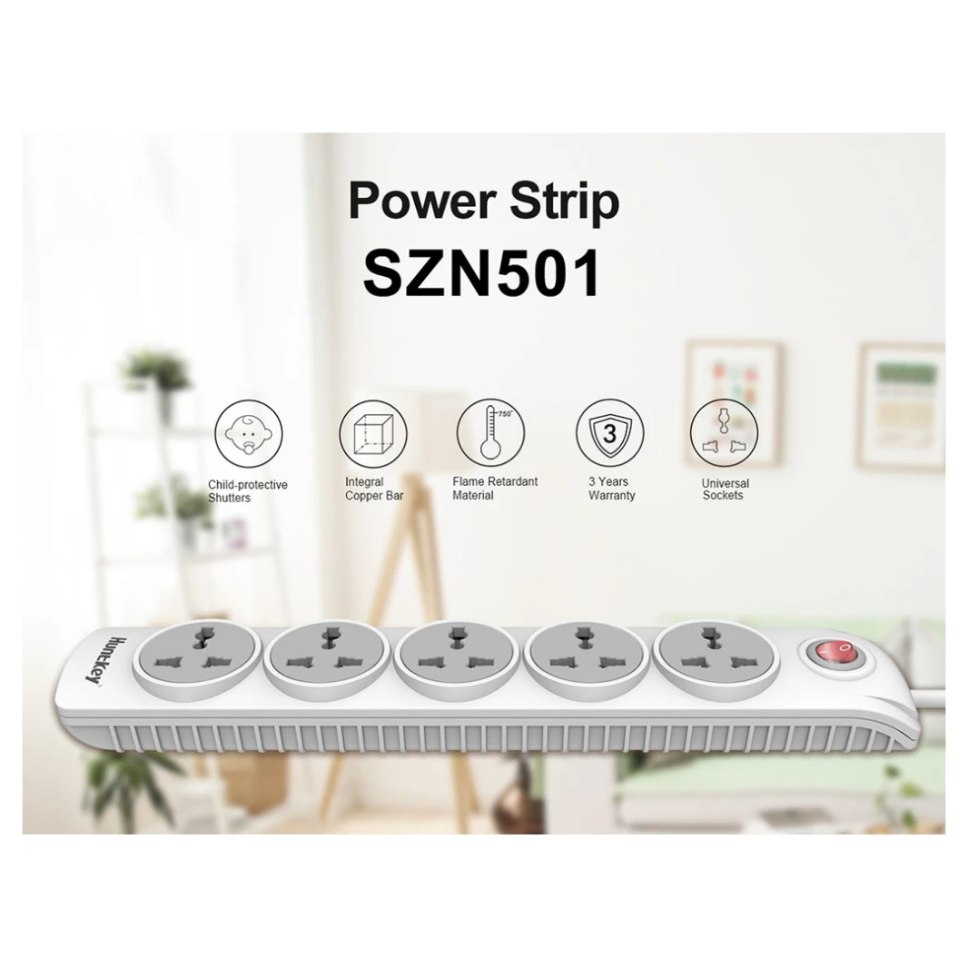 HuntKey Power Strip 5 Sokets 2 Meter (SZN501)