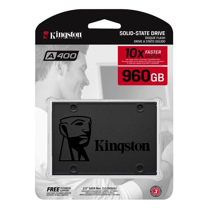 كينجستون A400 SSD داخلي 960 جيجابايت SATA 3 مقاس 2.5 بوصة