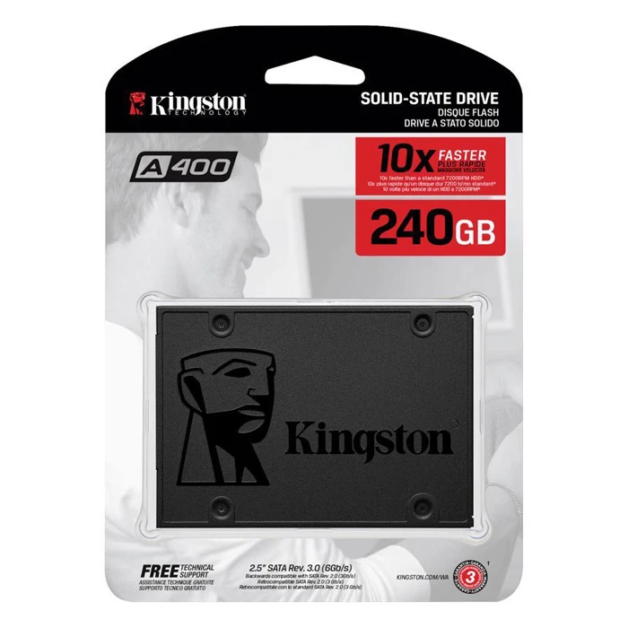 كينجستون A400 SSD داخلي 240 جيجابايت SATA 3 مقاس 2.5 بوصة