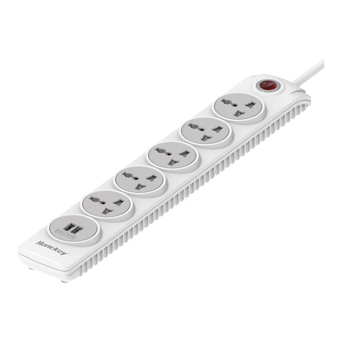 شريط طاقة هانتكي 5 منافذ ومنفذين USB بطول 3 أمتار (SZN607)