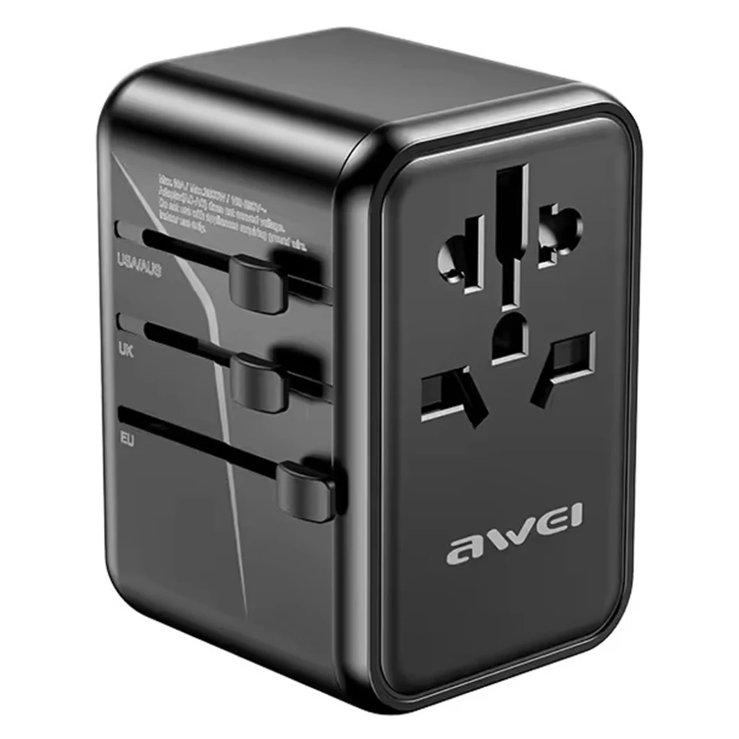 محول قابس كهربائي عالمي Awei C-40 Worldplug USB C 65W