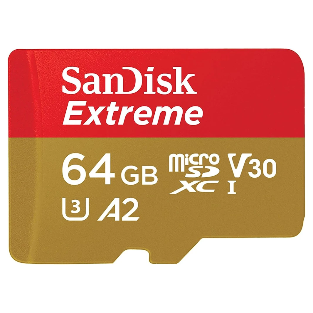 بطاقة ذاكرة SanDisk Extreme microSDXC UHS-I بسعة 64 جيجابايت