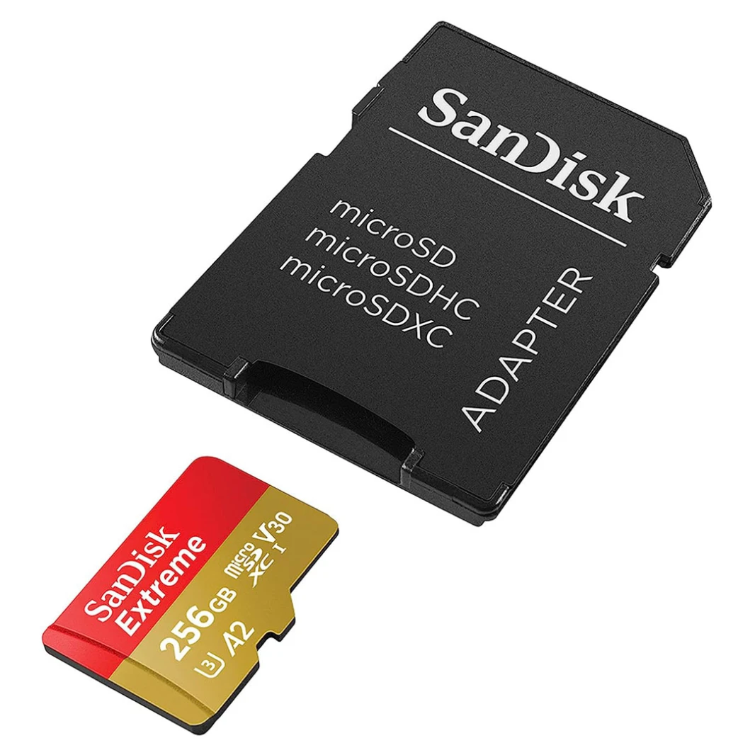 SanDisk 256GB Extreme microSDXC UHS-I Memory Card + Adapter
