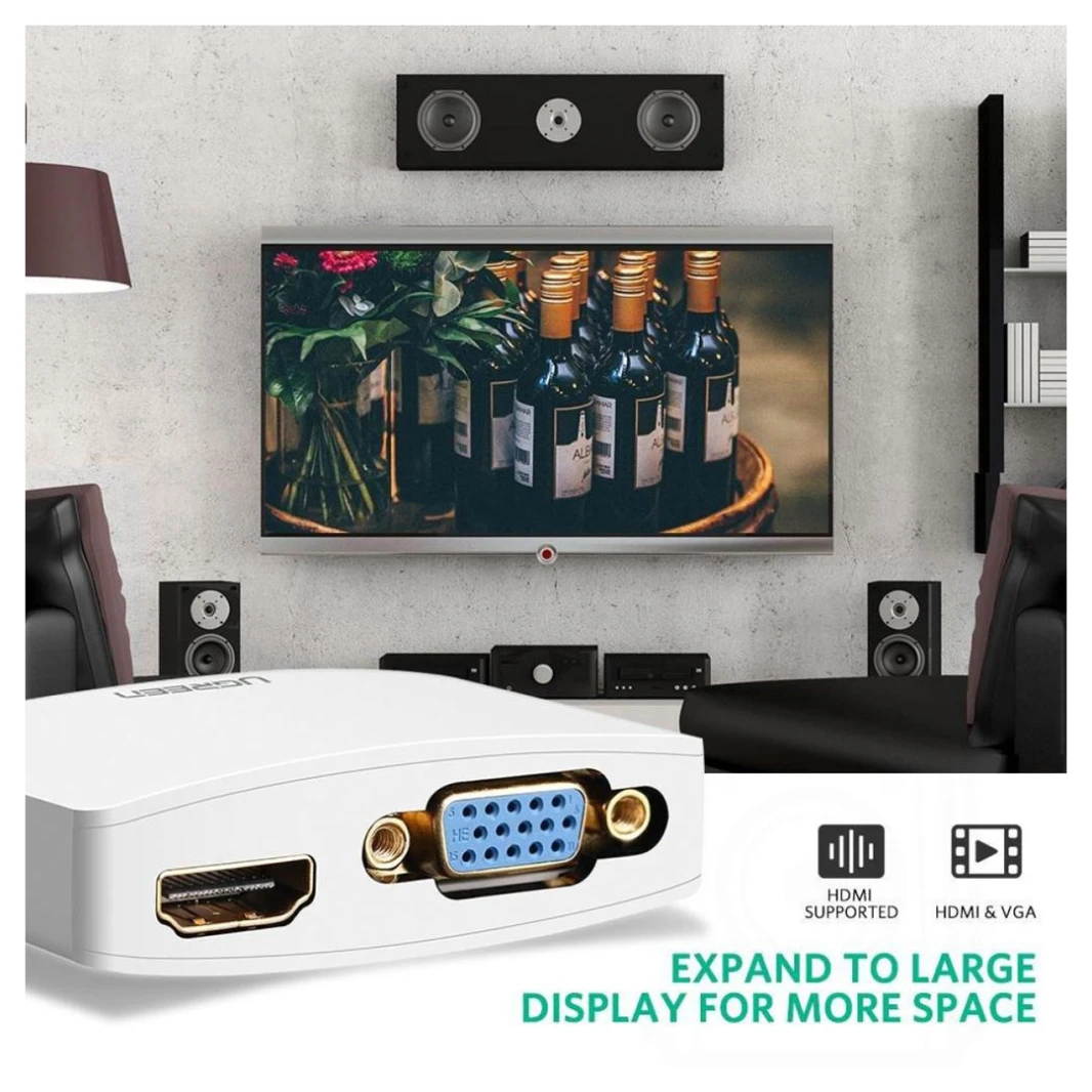 محول 2 في 1 Mini DP إلى HDMI VGA من UGREEN (MD115) - حلول عرض مبسطة