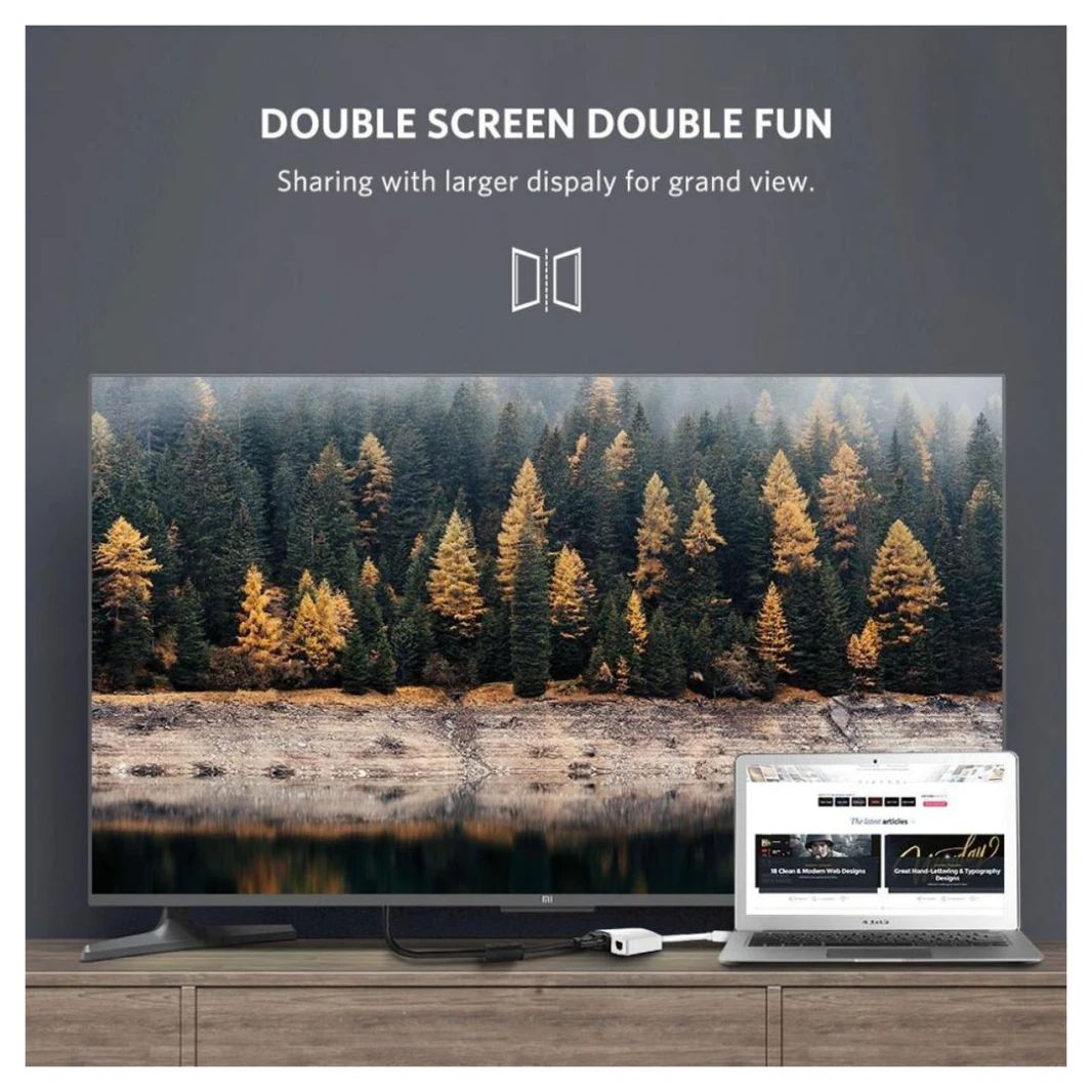 محول 2 في 1 Mini DP إلى HDMI VGA من UGREEN (MD115) - حلول عرض مبسطة