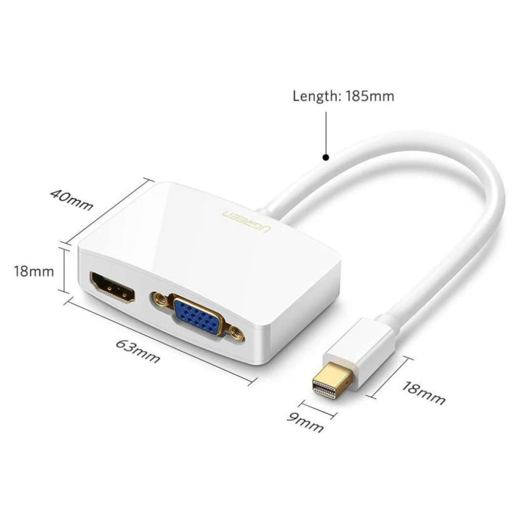 محول 2 في 1 Mini DP إلى HDMI VGA من UGREEN (MD115) - حلول عرض مبسطة