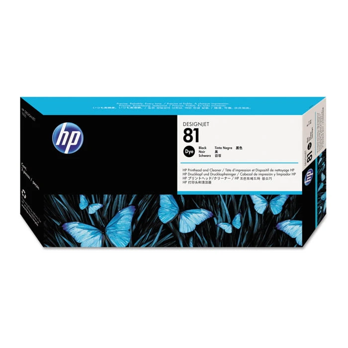 رأس الطباعة الأصلي باللون الأسود HP 81 ومنظف رأس الطباعة (C4950A)