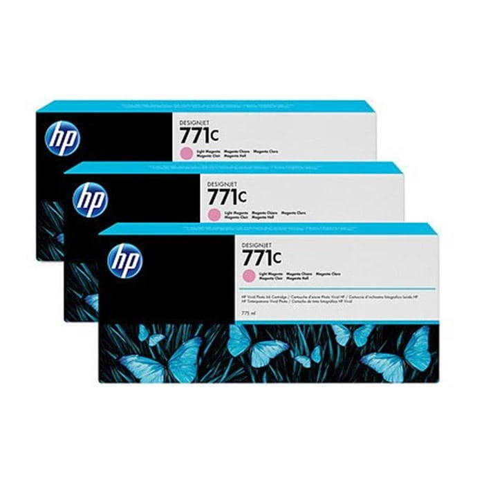 حبر أصلية HP 771C بلون أرجواني فاتح (B6Y35A) عبوة من 3 قطع