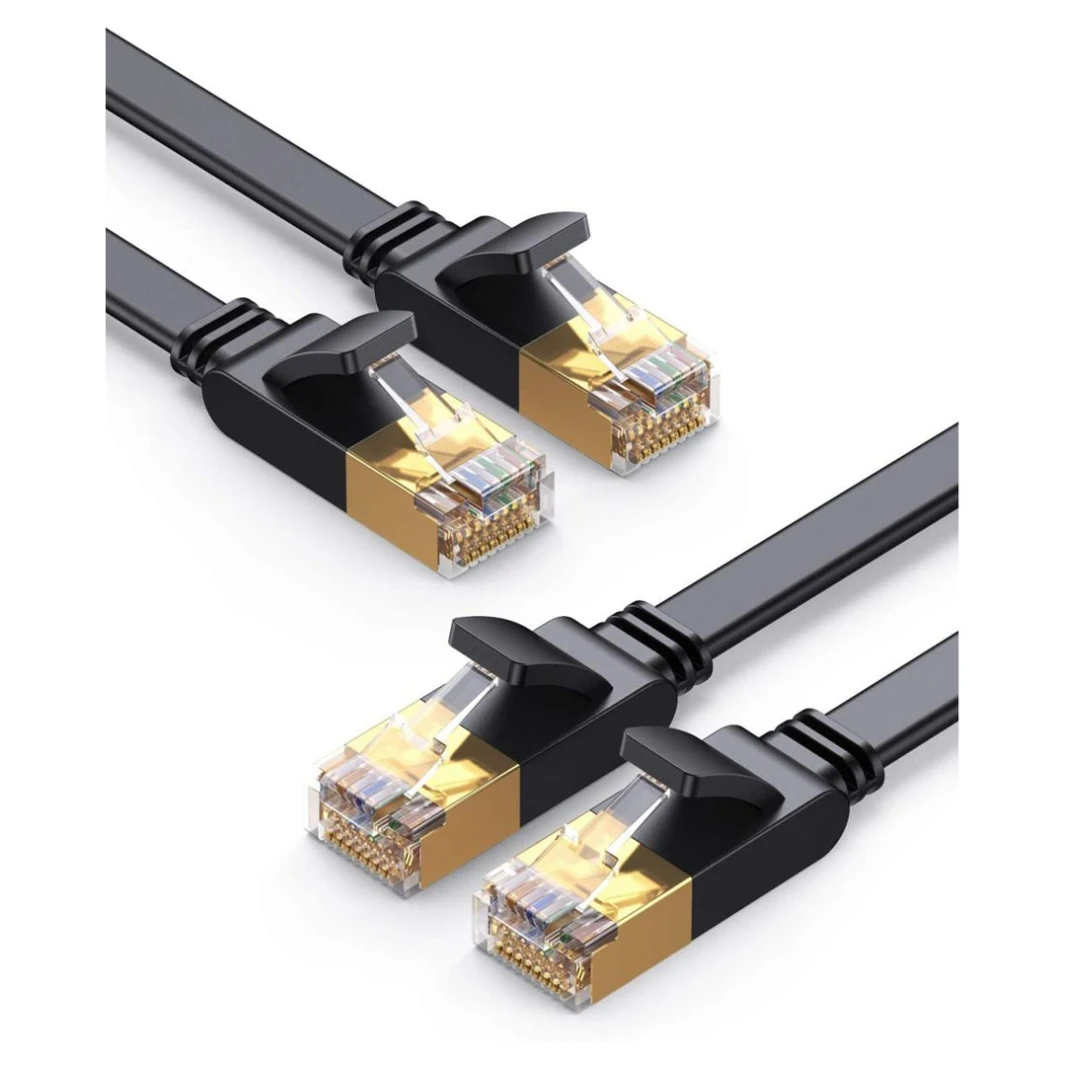 كابل UGREEN NW150 Cat 7 المستدير المحمي مع وحدة مضفرة RJ45 Ethernet - 5 متر - كابل Ethernet محمي Cat 7 عالي الجودة بتصميم مضفر
