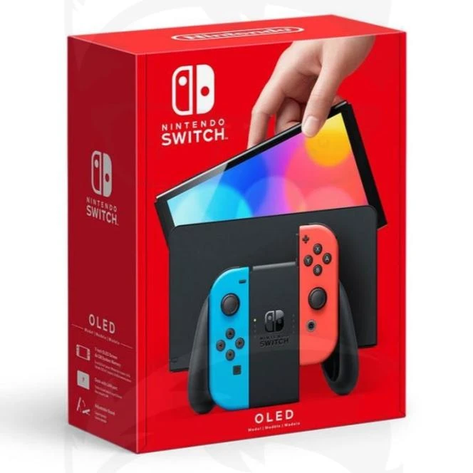 وحدة تحكم Nintendo Switch OLED باللونين الأزرق والأحمر