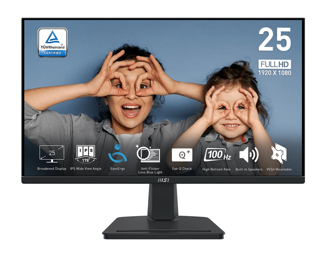 MSI PRO MP251 25" Flat FHD, Frequency 100Hz IPS,  Black Monitor