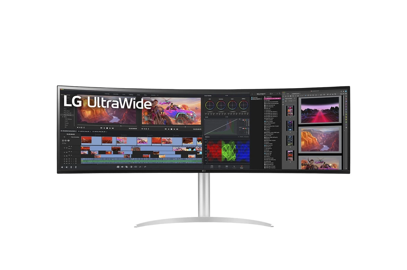 شاشة LG 49WQ95C-W 49 بوصة 5K UltraWide Dual QHD Nano IPS المنحنية
