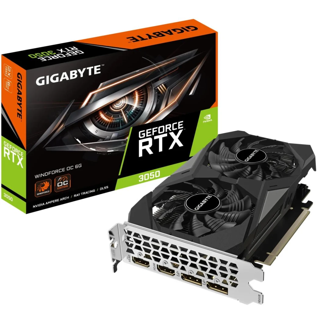 بطاقة رسوميات GIGABYTE GeForce RTX 3050 WINDFORCE OC 6GB GDDR6 (بدون موصلات طاقة)