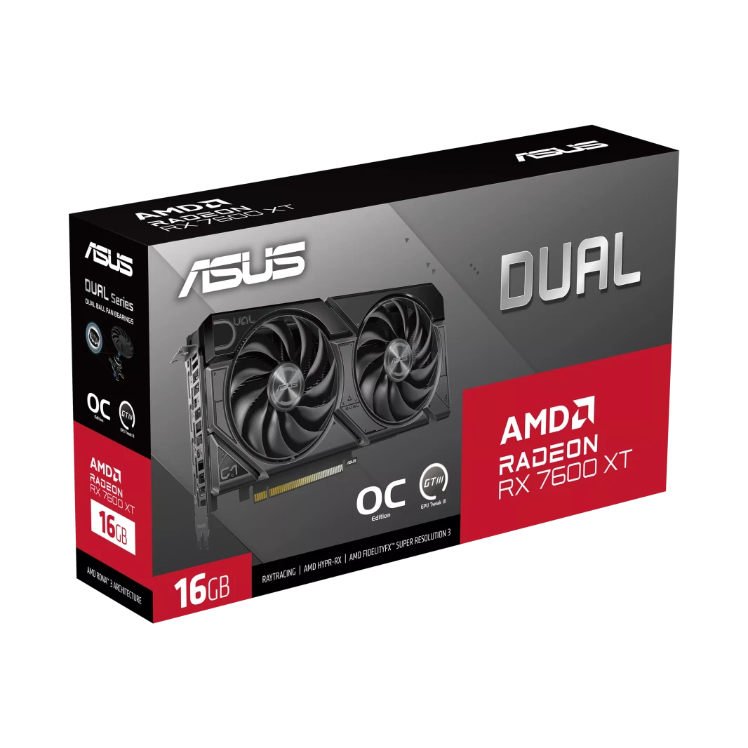 بطاقة الرسوميات ASUS Dual Radeon™ RX 7600 XT OC Edition 16GB GDDR6