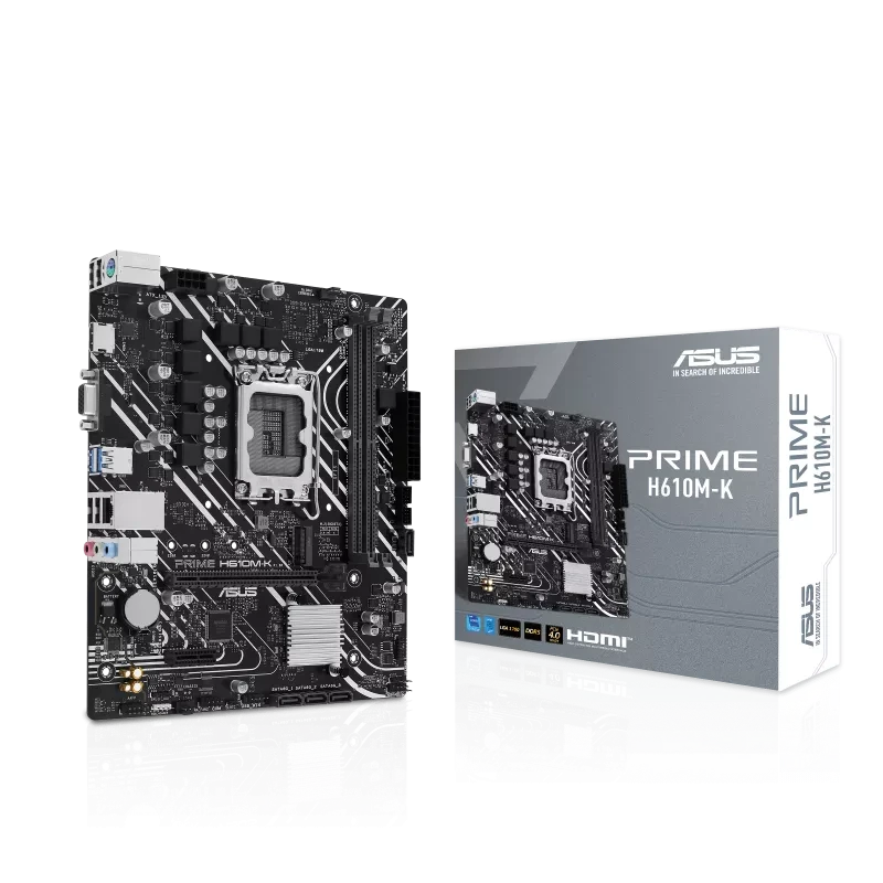 اللوحة الأم ASUS PRIME H610M-K (LGA 1700)، DDR5، PCIe 4.0، فتحة M.2، micro-ATX