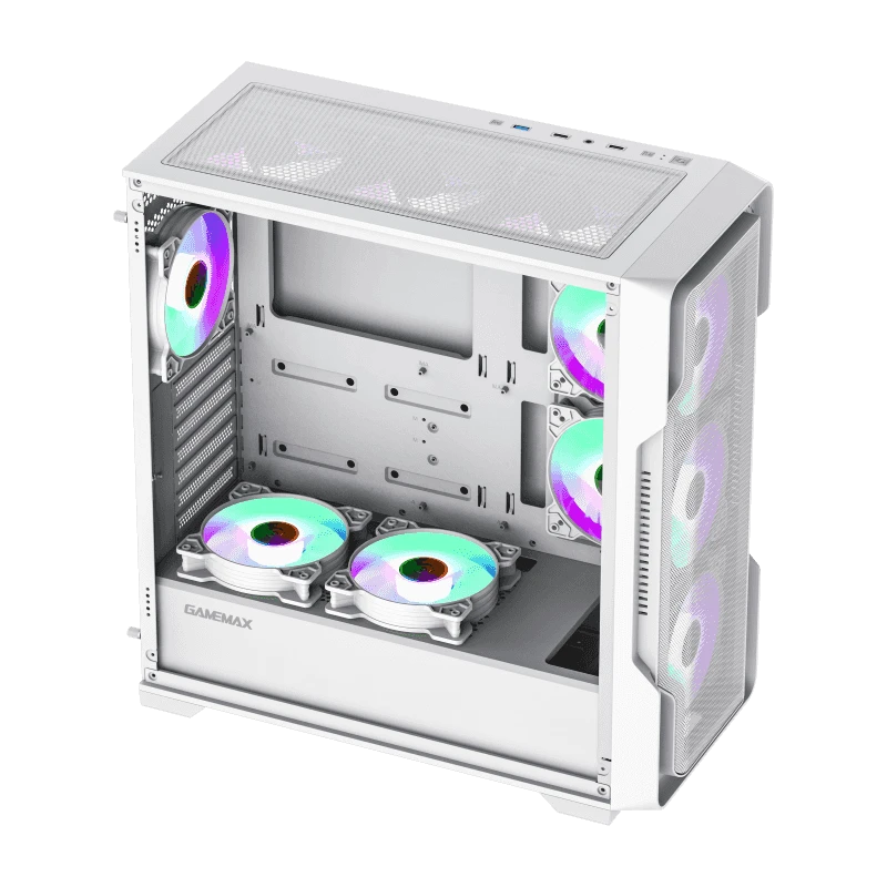 حقيبة ألعاب GameMax Siege White E-ATX متوسطة الحجم
