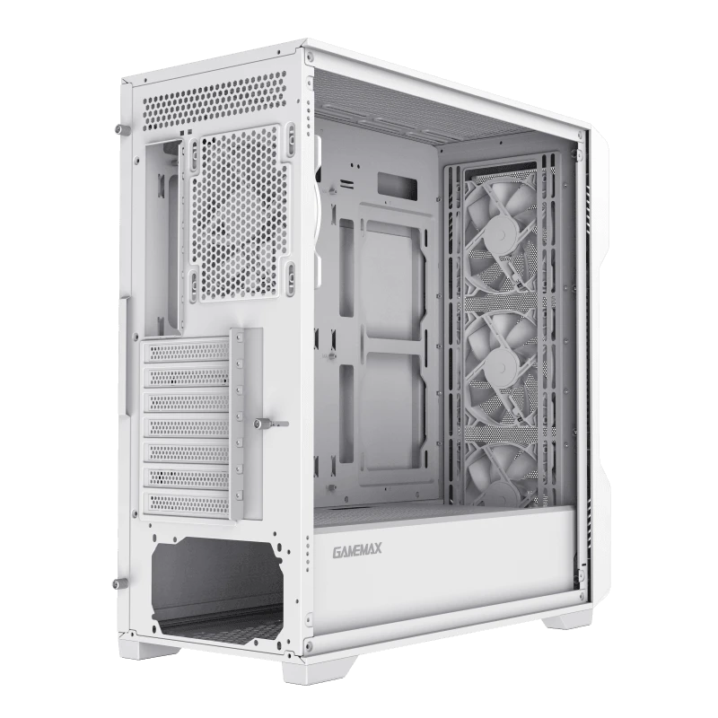 حقيبة ألعاب GameMax Siege White E-ATX متوسطة الحجم