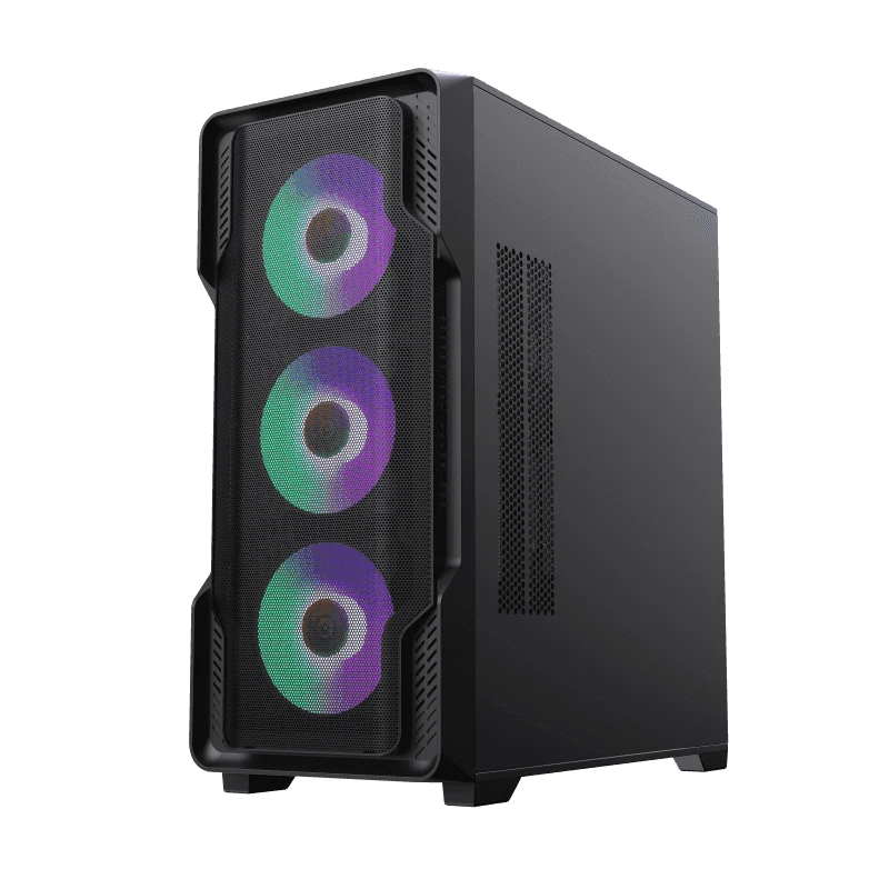 حقيبة ألعاب GameMax Siege Black E-ATX متوسطة الحجم