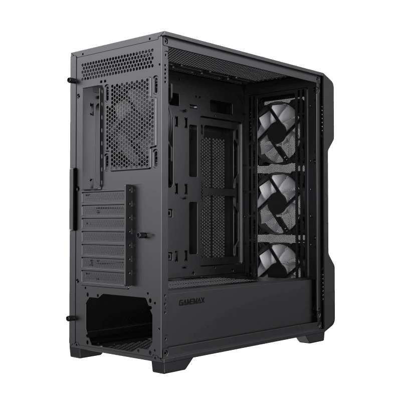 حقيبة ألعاب GameMax Siege Black E-ATX متوسطة الحجم