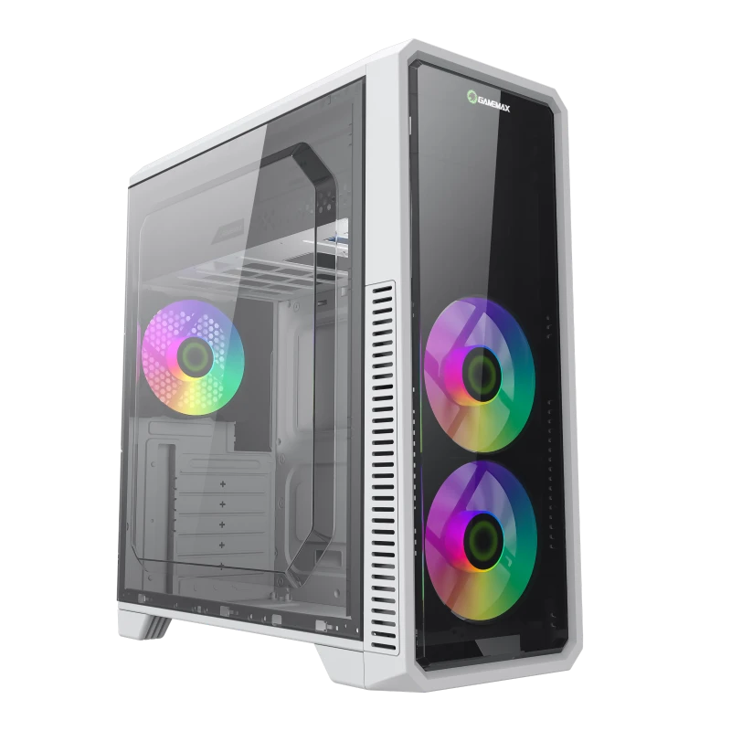 حافظة ألعاب ATX إصدار أبيض من GameMax G561-FRGB