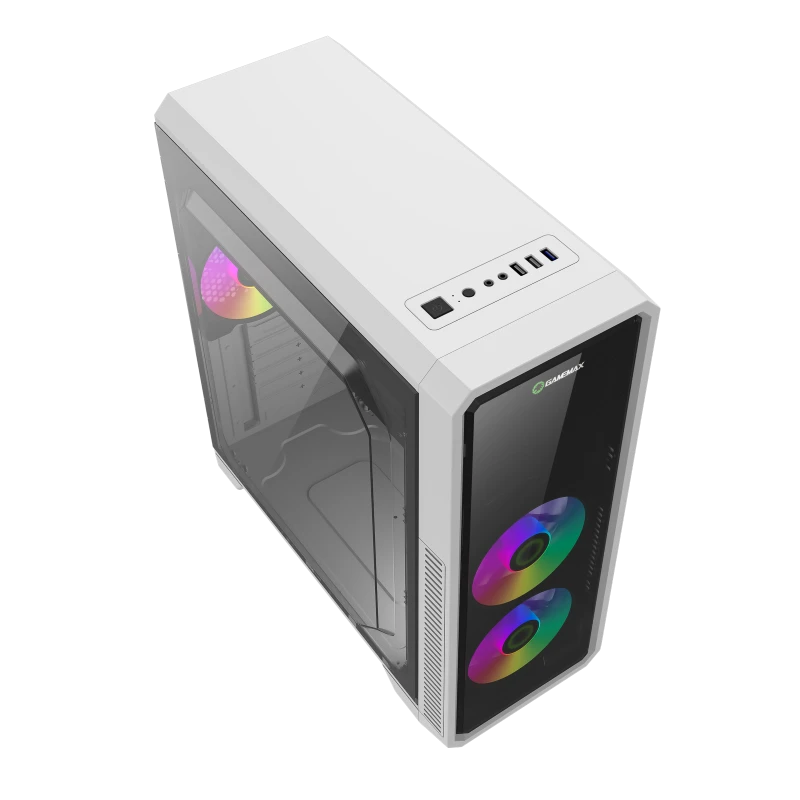 حافظة ألعاب ATX إصدار أبيض من GameMax G561-FRGB