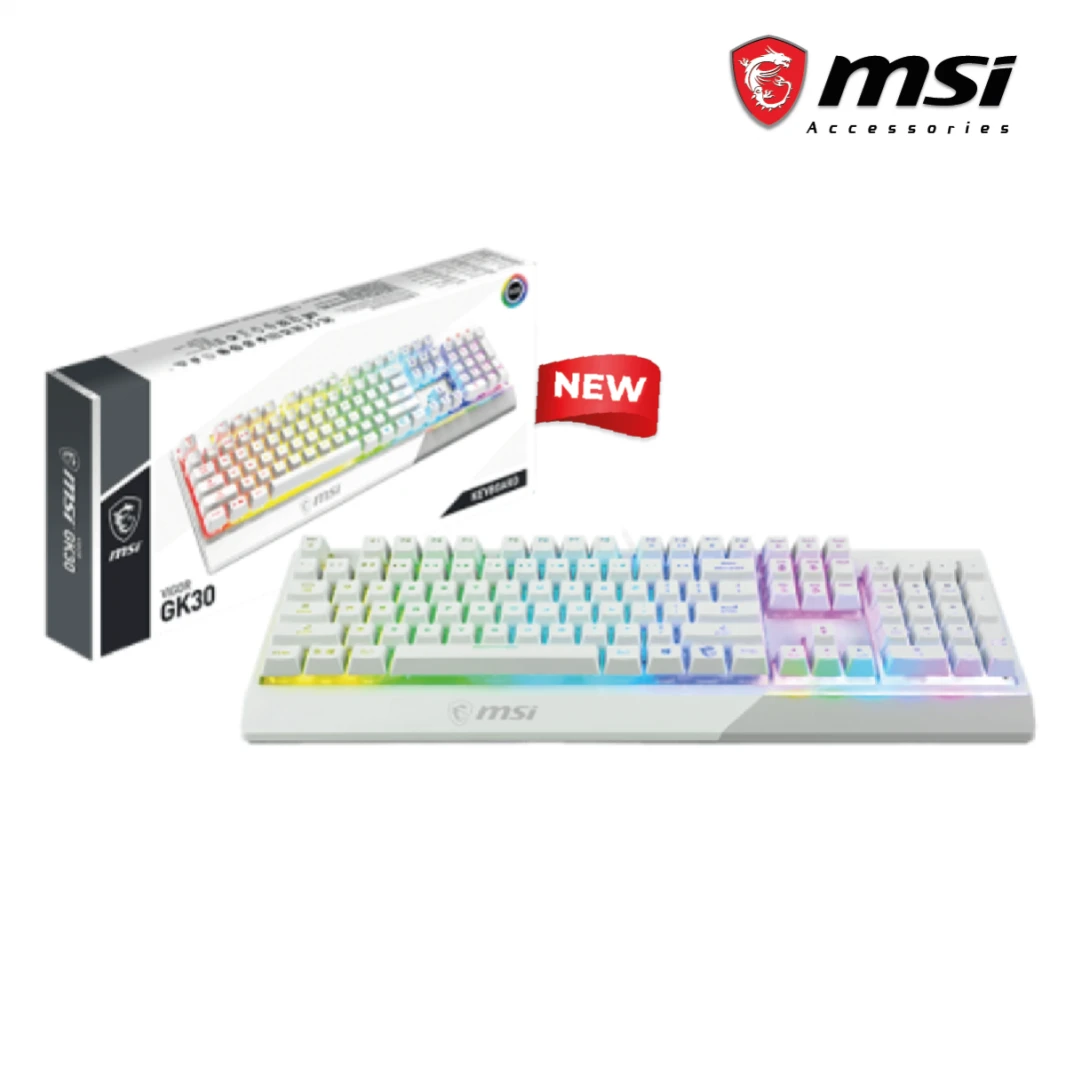 لوحة مفاتيح الألعاب MSI Vigor GK30 RGB ذات الإضاءة RGB ذات 6 مناطق
