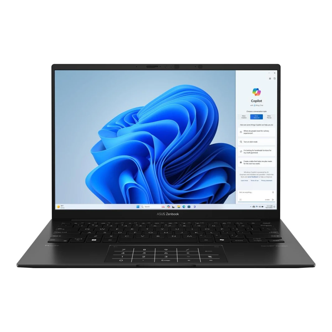 كمبيوتر محمول ASUS Zenbook 14 OLED (UM3406HA-QL096)| AMD Ryzen™ 7 8840HS AI XDNA حتى 38 TOPs 16GB DDR5X، 14.0 بوصة - Jade Black