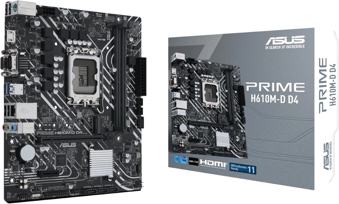 اللوحة الأم ASUS PRIME H610M-D D4 (الجيل الثالث عشر والثاني عشر) LGA1700 micro-ATX