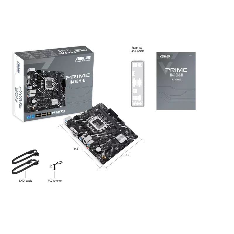 اللوحة الأم ASUS PRIME H610M-D DDR5 (الجيل الثالث عشر والثاني عشر) LGA1700 micro-ATX